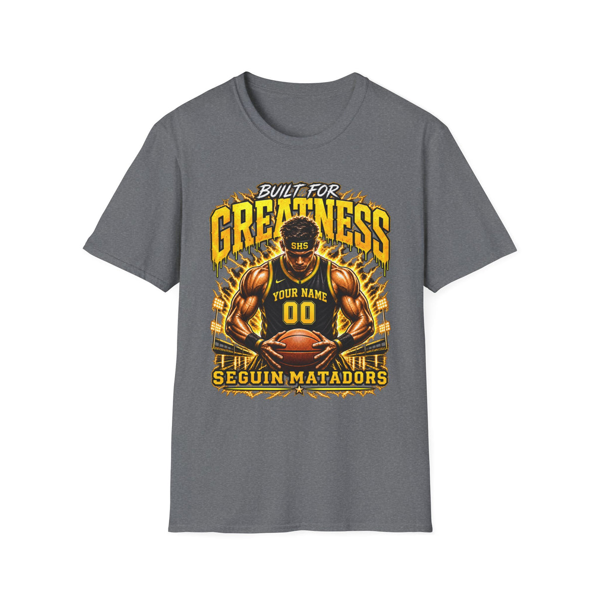 Custom Seguin Matador Basketball Player Tee | Personalized Name & Jersey Number