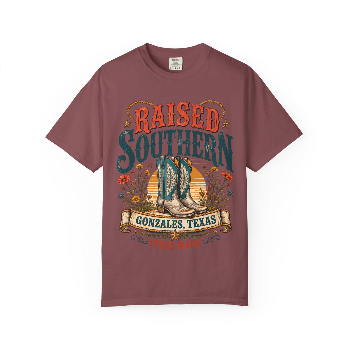 Raised Southern T-Shirt — Gonzales, Texas Retro Western Tee