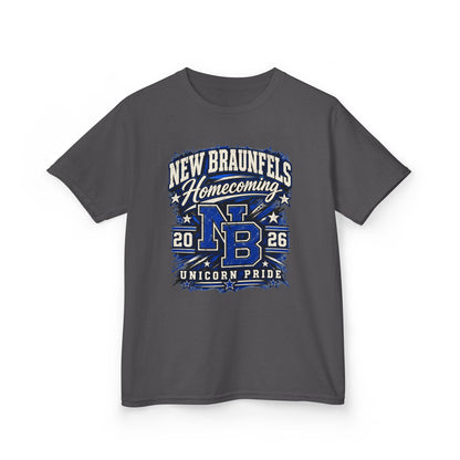 New Braunfels Homecoming 2026 Kids T‑Shirt — NB Unicorn Pride School Spirit Tee