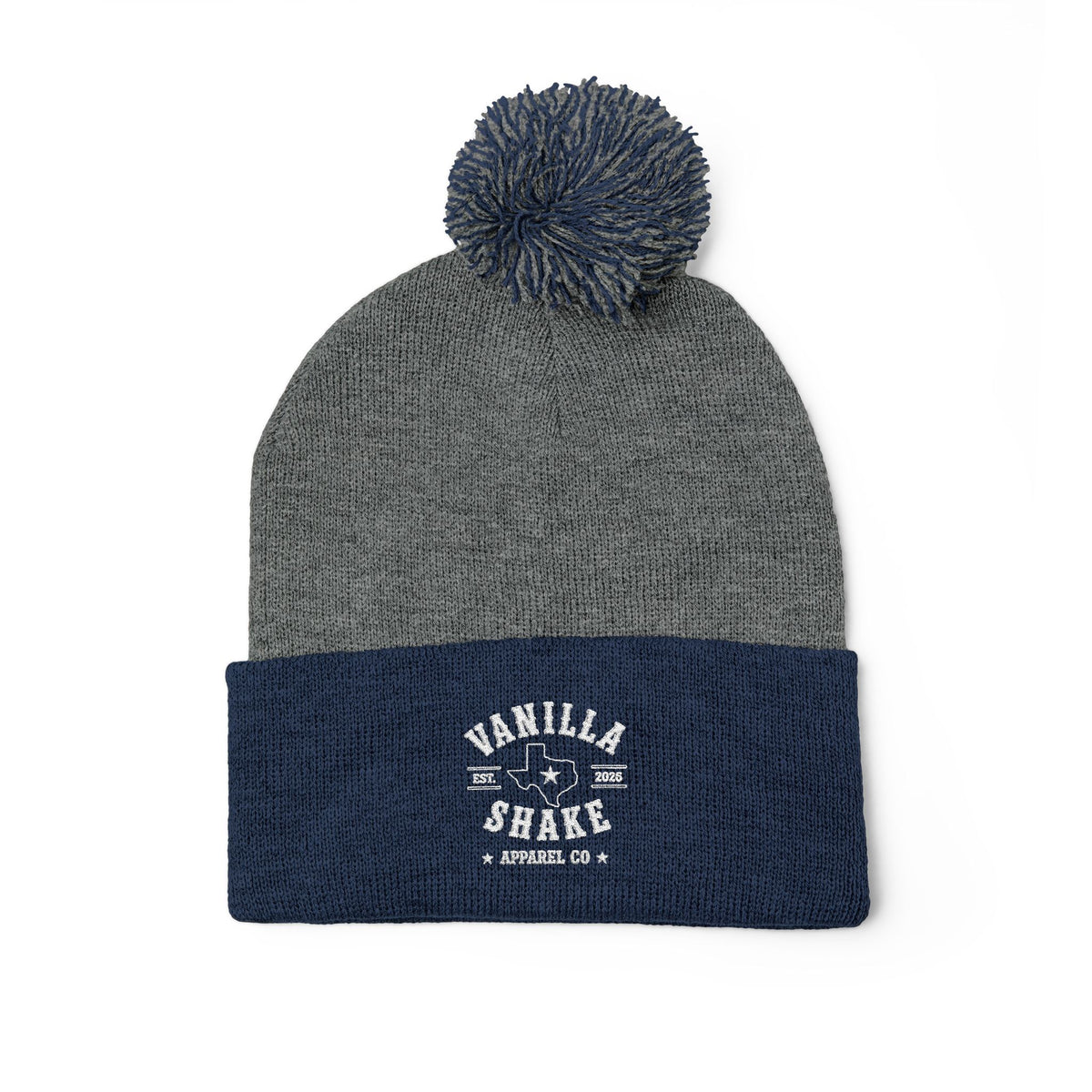 Pom-Pom Knit Cap (Embroidery)