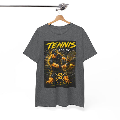 Tennis All In Graphic Tee — Vintage Tennis Player Poster Shirt