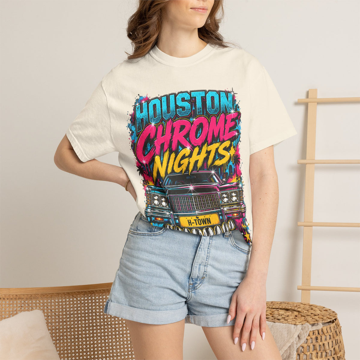 Houston Chrome Nights T-Shirt — Texas Night Ride Classic Car Tee