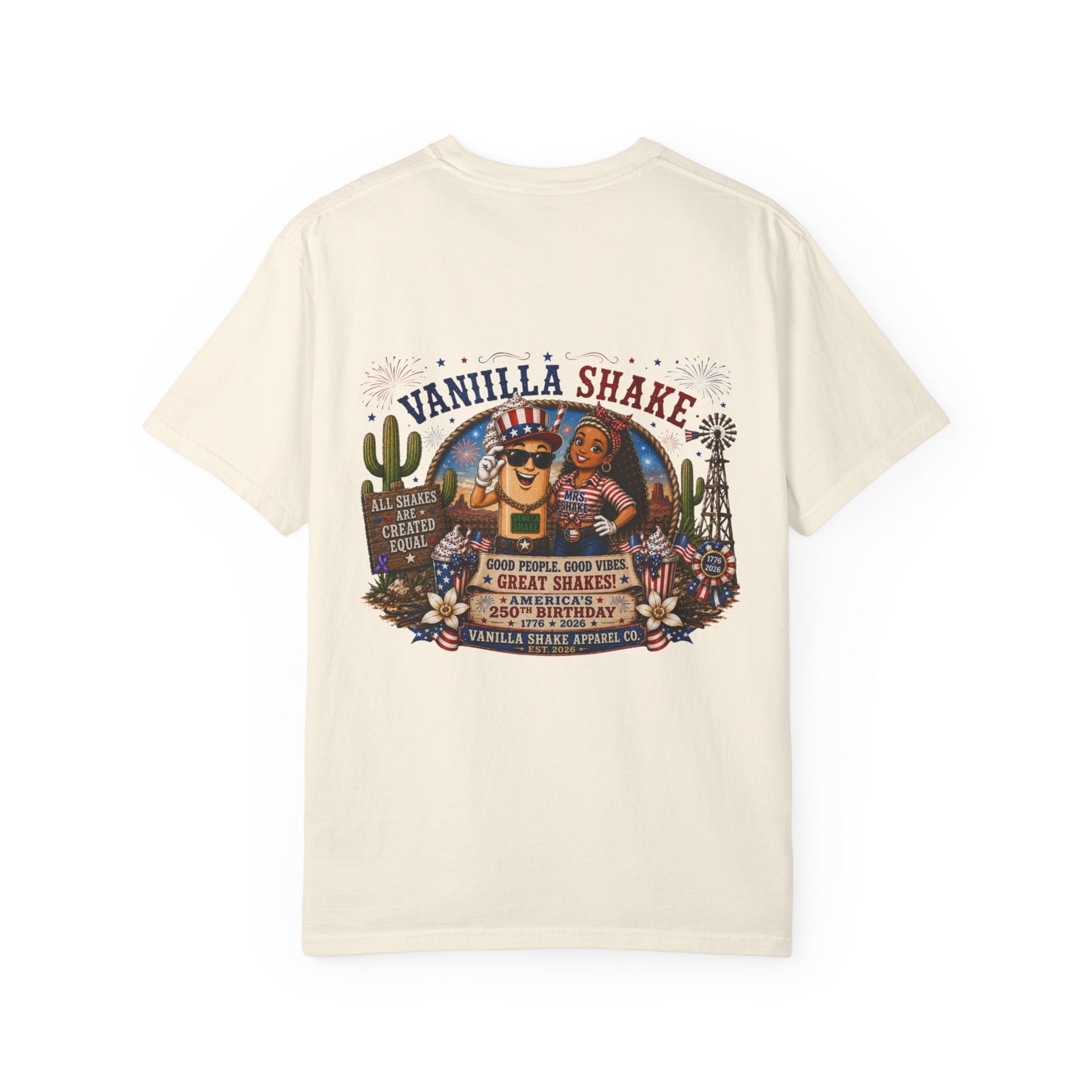 Mr. & Mrs. Shake 4th of July Unisex Garment-Dyed T-shirt
