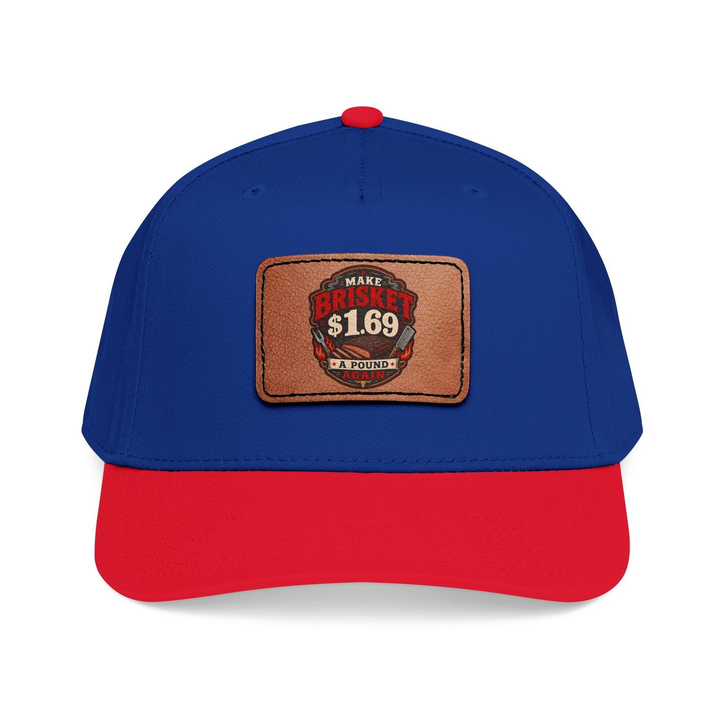 VSA Brisket Mid Profile Baseball Cap with Leather Patch (Rectangle)