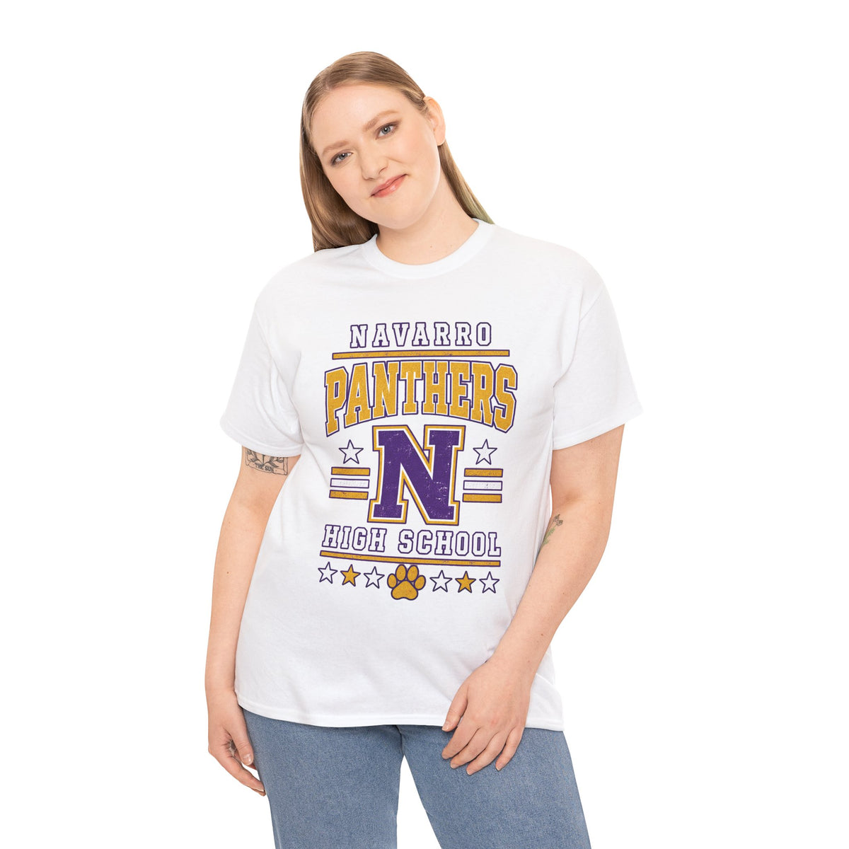 Navarro Panthers High School Tee — Retro Letterman N Design
