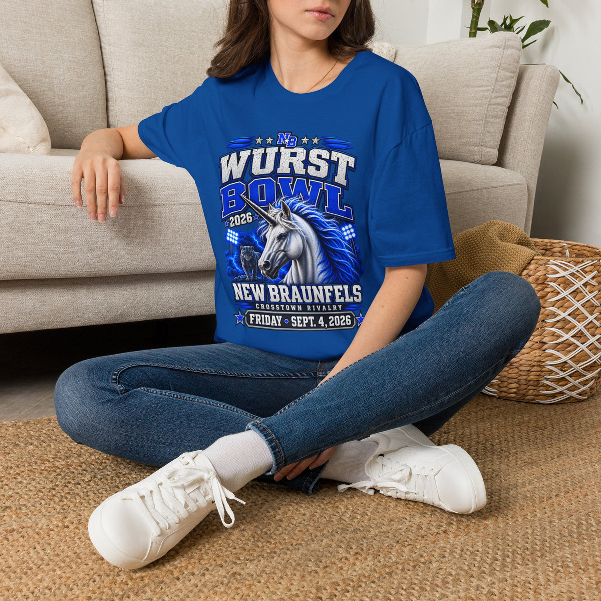 Wurst Bowl T-Shirt — New Braunfels 2026 Unicorn Football Event Tee