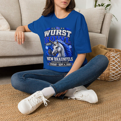 Wurst Bowl T-Shirt — New Braunfels 2026 Unicorn Football Event Tee