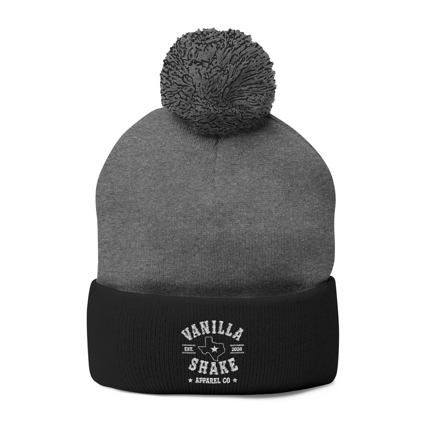 Pom-Pom Knit Cap (Embroidery)