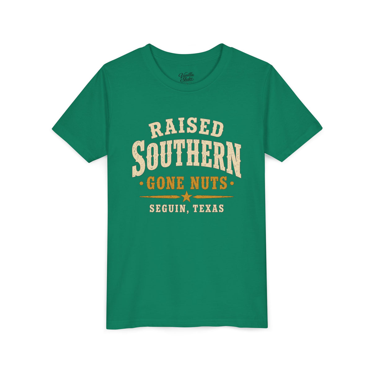 Youth Tee — "Raised Southern, Lone Star" Seguin, Texas Kids Shirt