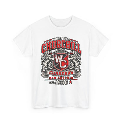 Churchill Chargers Vintage Crest T-Shirt — Winston Churchill 1966 School Spirit Tee