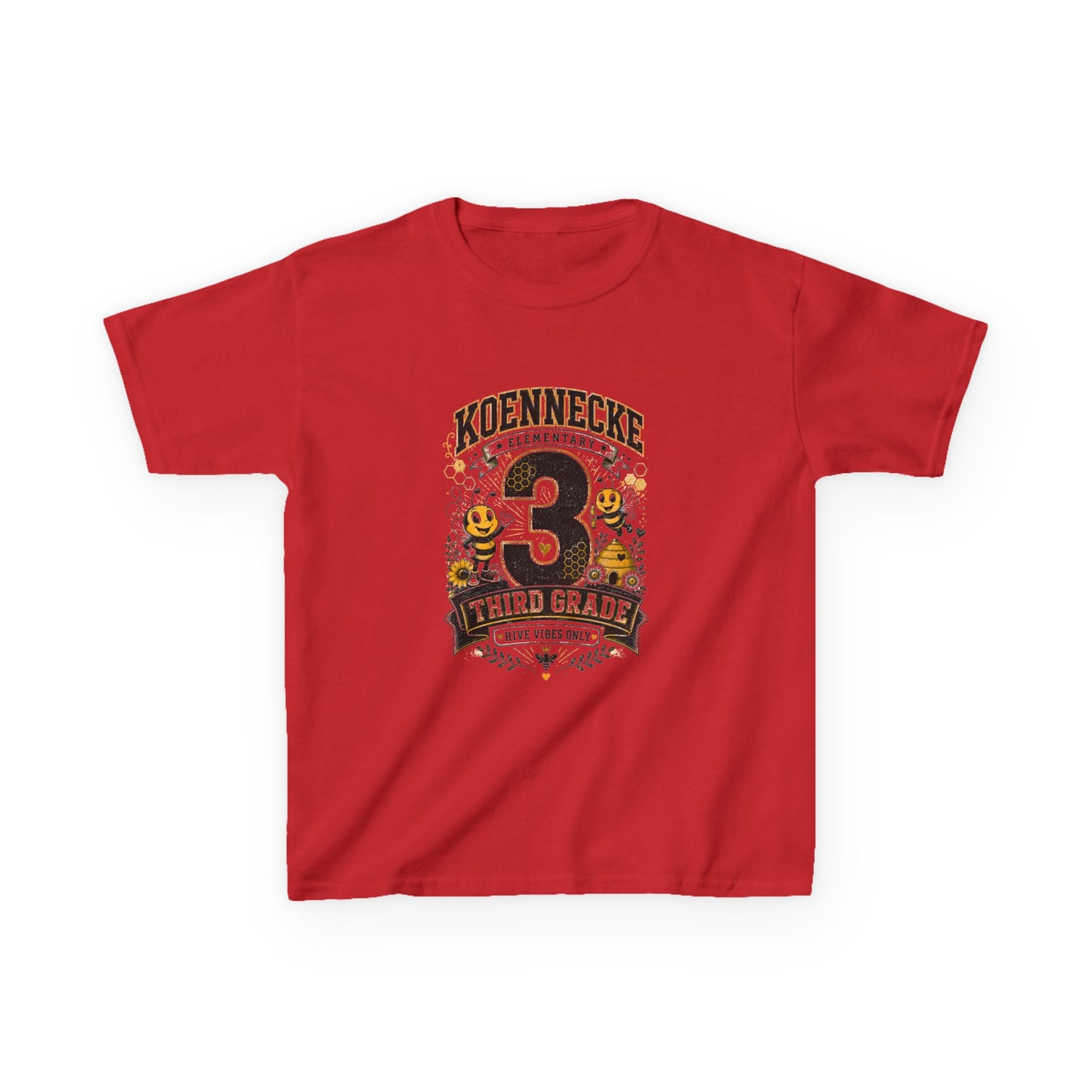 Third Grade Kids T‑Shirt — Personalized 'Koennecke 3' Back to School Tee