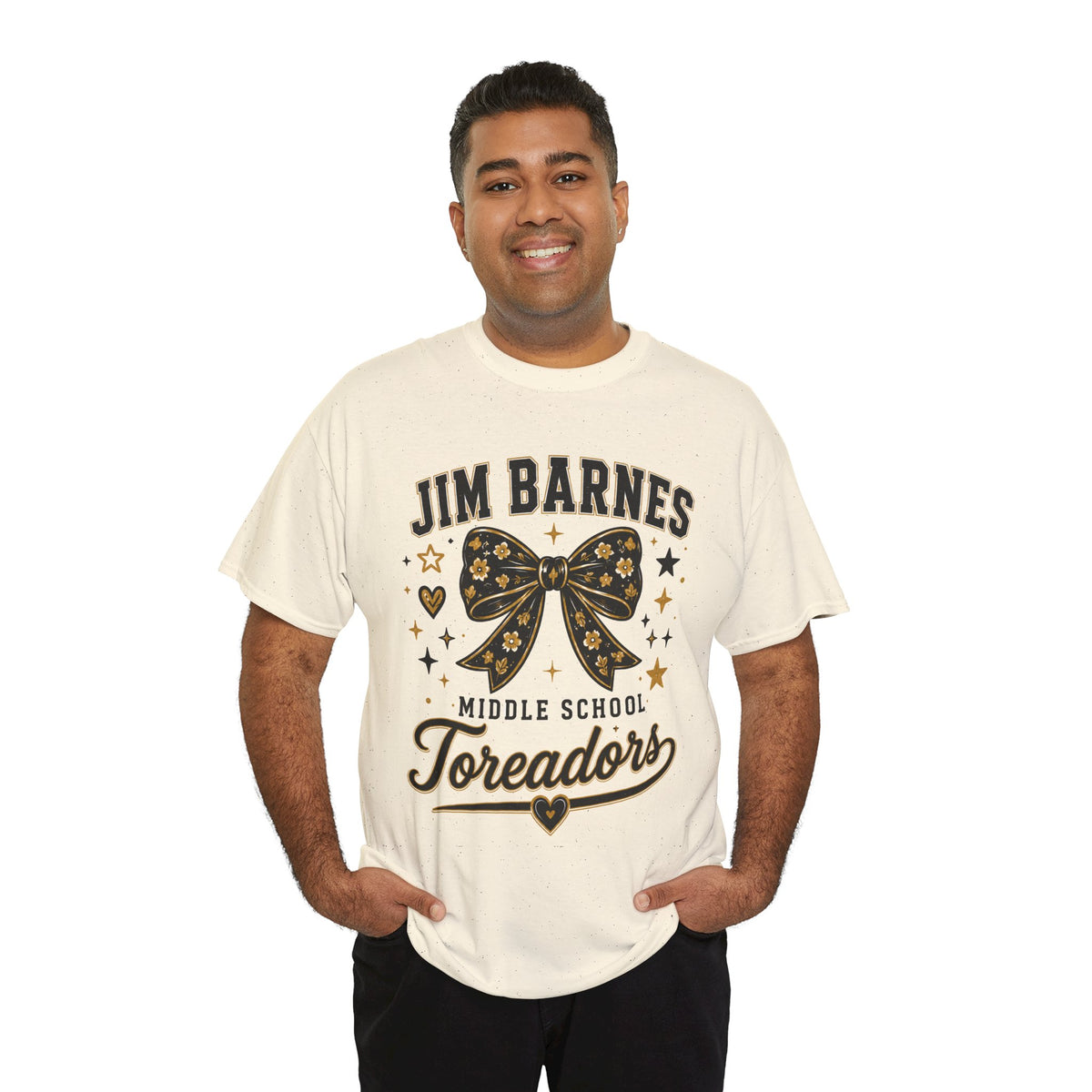 T-Shirt — Jim Barnes Middle School Toreadors Cheer Bow Design