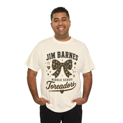 T-Shirt — Jim Barnes Middle School Toreadors Cheer Bow Design