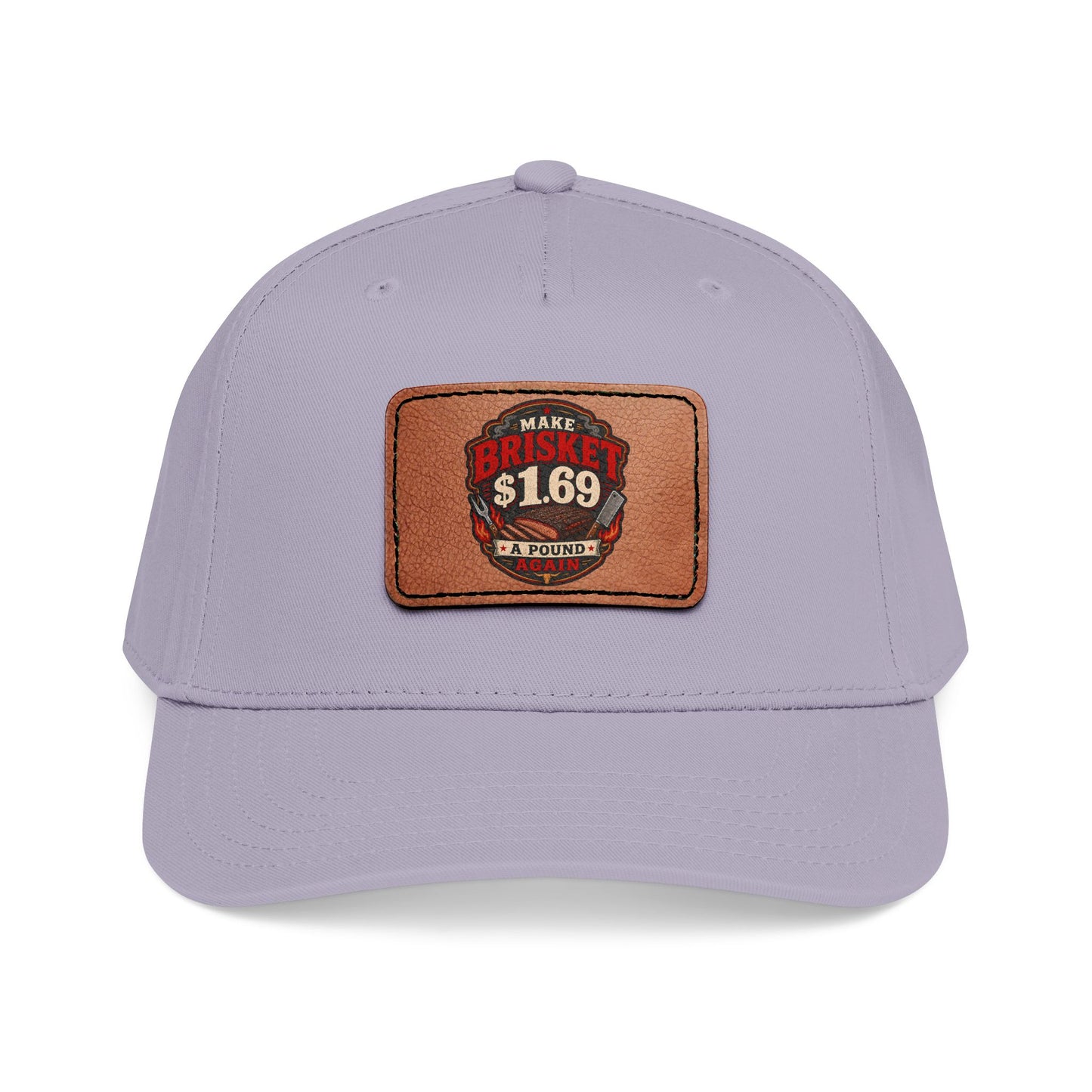 VSA Brisket Mid Profile Baseball Cap with Leather Patch (Rectangle)