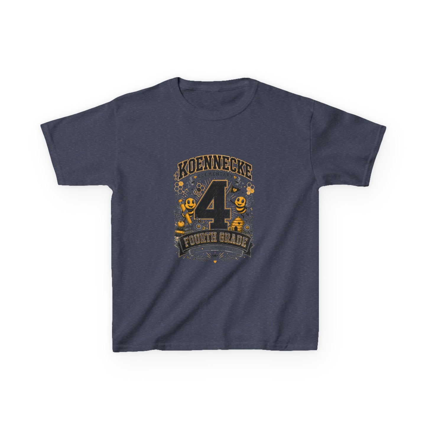 4th Grade Kids T-Shirt – "Koennecke Celebrates 4th Grade" Back-to-School Shirt