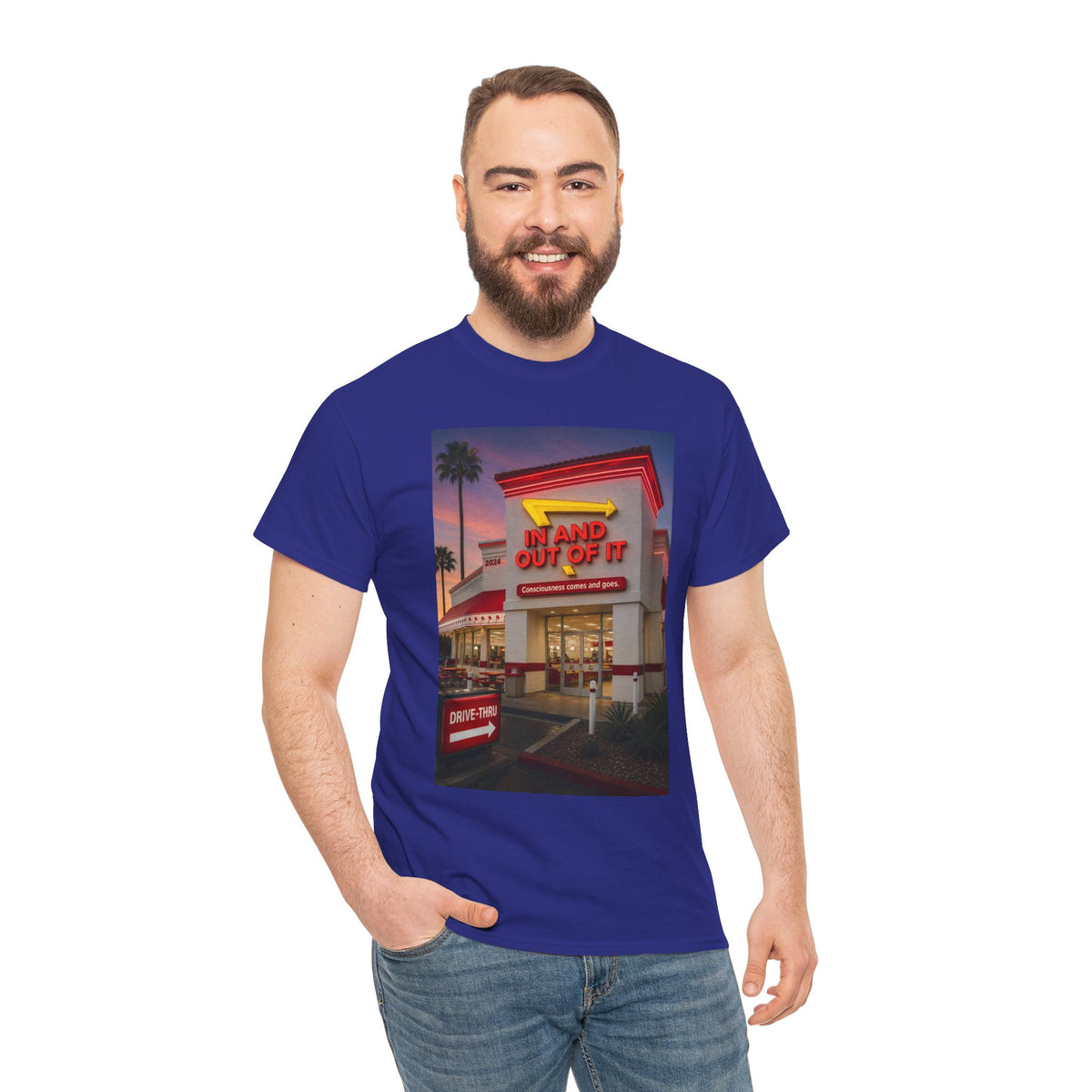 Retro Diner Photo T‑Shirt – 'A Hand Out Of It' Vintage Neon Tee
