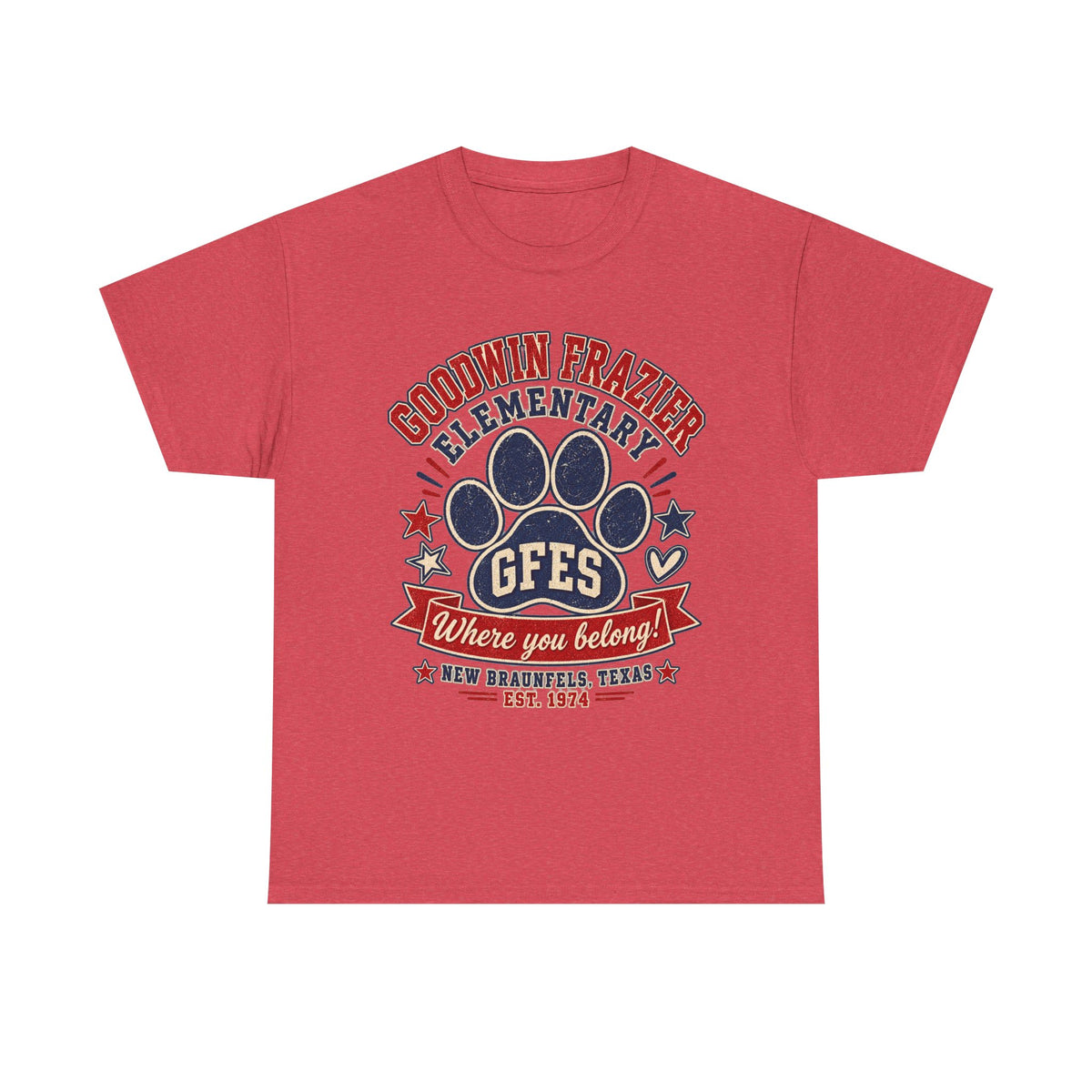 Goodwin Frazier Elementary GFES Paw Print T-Shirt — Where You Belong School Spirit Tee