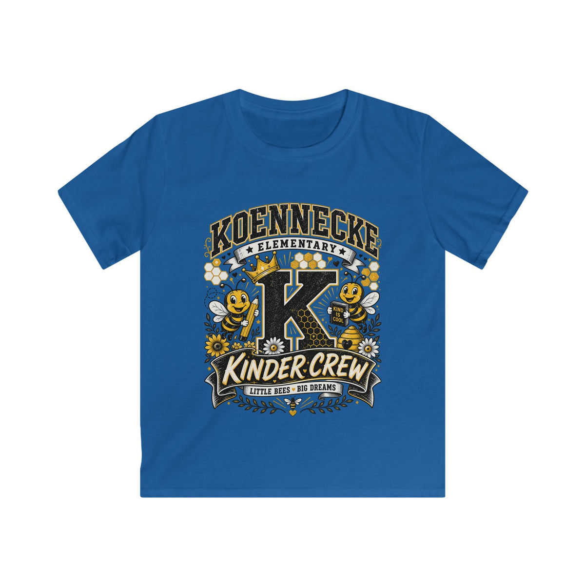 Kinder Crew Kids T‑Shirt — Kdennecke Elementary Kindergarten School Spirit Tee