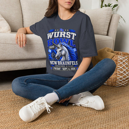 Wurst Bowl T-Shirt — New Braunfels 2026 Unicorn Football Event Tee