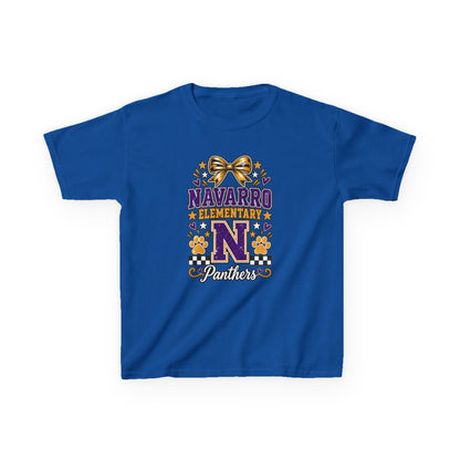 Kids Navarro Elementary Panthers T‑Shirt — Purple & Gold School Spirit Tee