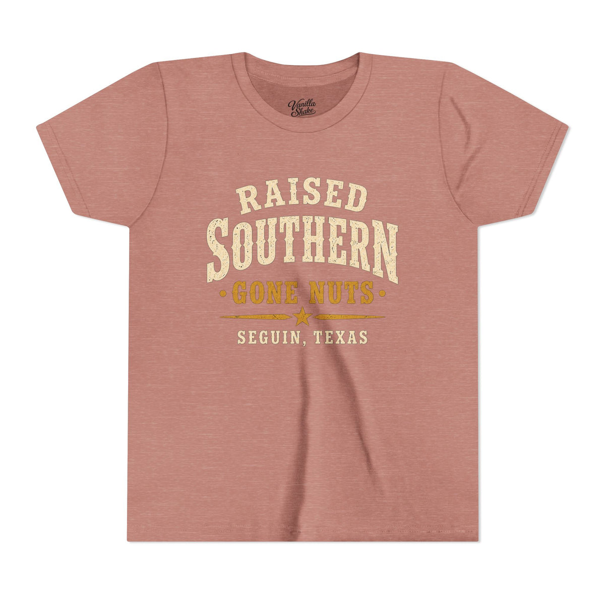 Youth Tee — "Raised Southern, Lone Star" Seguin, Texas Kids Shirt