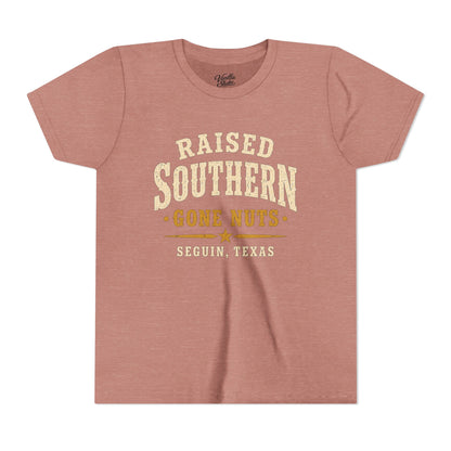 Youth Tee — "Raised Southern, Lone Star" Seguin, Texas Kids Shirt