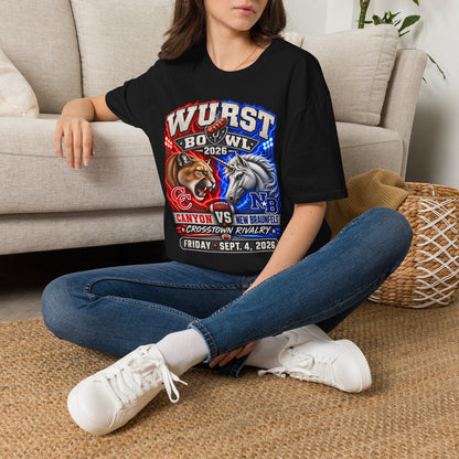 Wurst Bowl 2026 T‑Shirt — Rivalry Game Day Tee (Sausage vs. Unicorn)