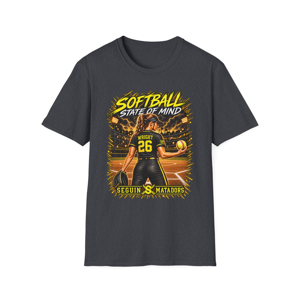 Custom Seguin Matador Softball Player Tee | Personalized Name & Jersey Number