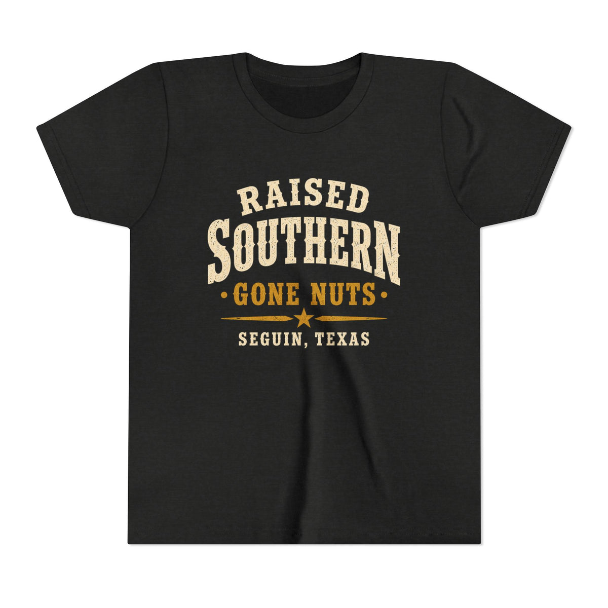 Youth Tee — "Raised Southern, Lone Star" Seguin, Texas Kids Shirt