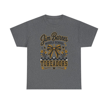 Jim Barnes Middle School Toreadors T-Shirt — School Spirit Cheer Tee