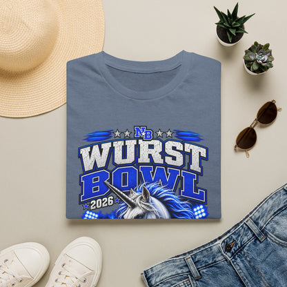 Wurst Bowl T-Shirt — New Braunfels 2026 Unicorn Football Event Tee