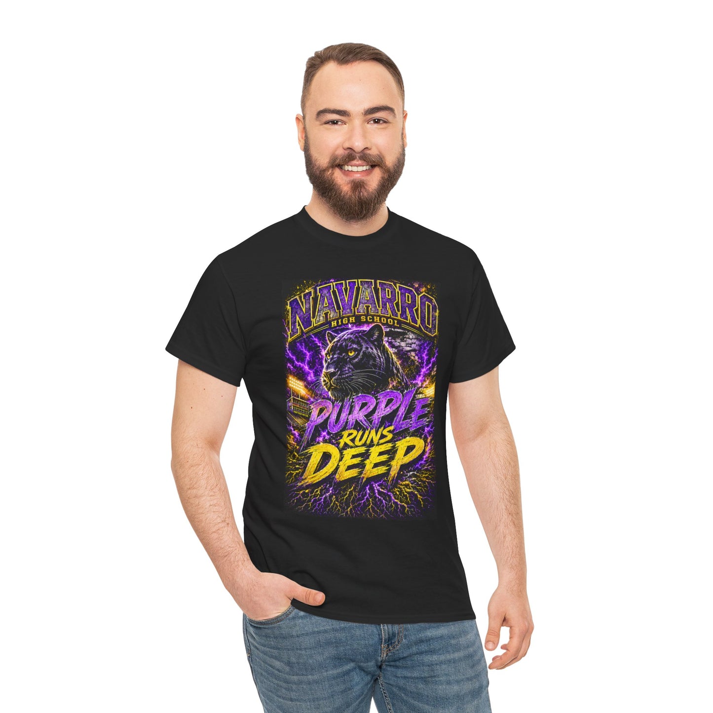 Purple Runs Deep Panther T-Shirt — Navarro School Spirit Tee