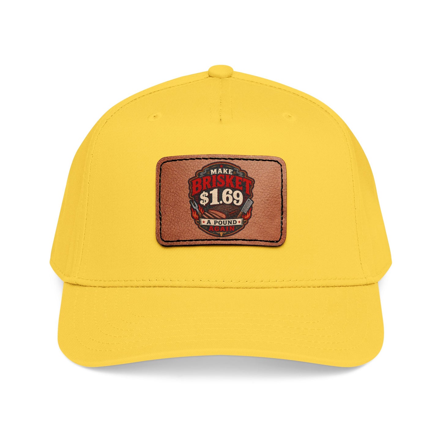 VSA Brisket Mid Profile Baseball Cap with Leather Patch (Rectangle)