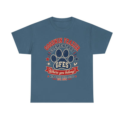 Goodwin Frazier Elementary GFES Paw Print T-Shirt — Where You Belong School Spirit Tee