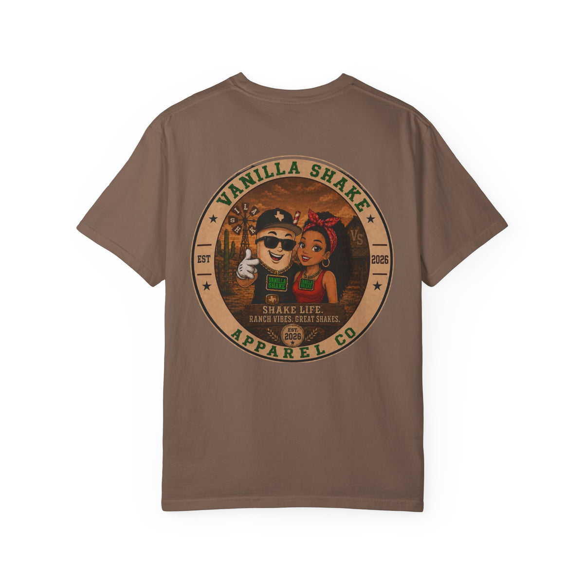 Mr. & Mrs. Shake Logo 2 - Unisex Garment-Dyed T-shirt