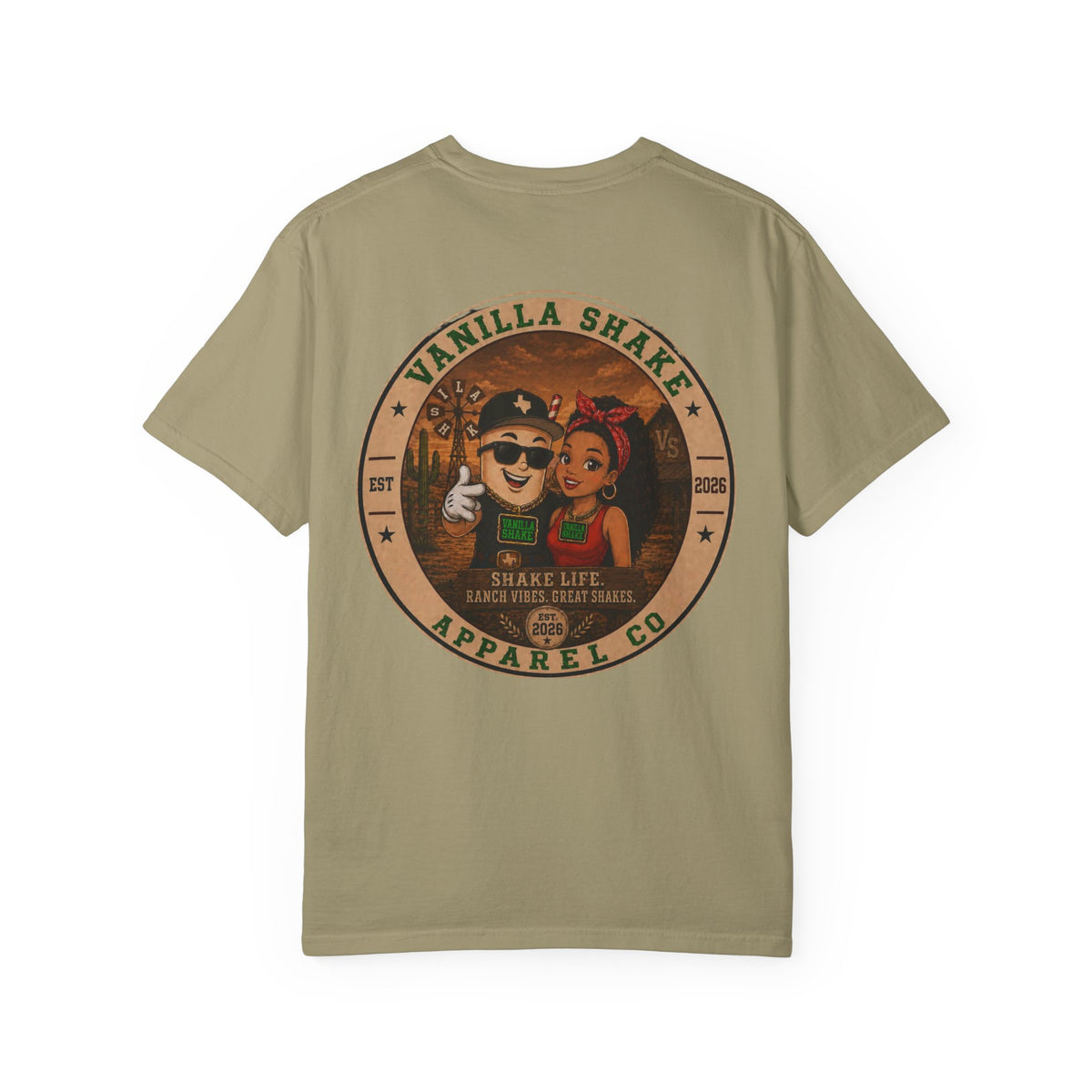 Mr. & Mrs. Shake Logo 2 - Unisex Garment-Dyed T-shirt