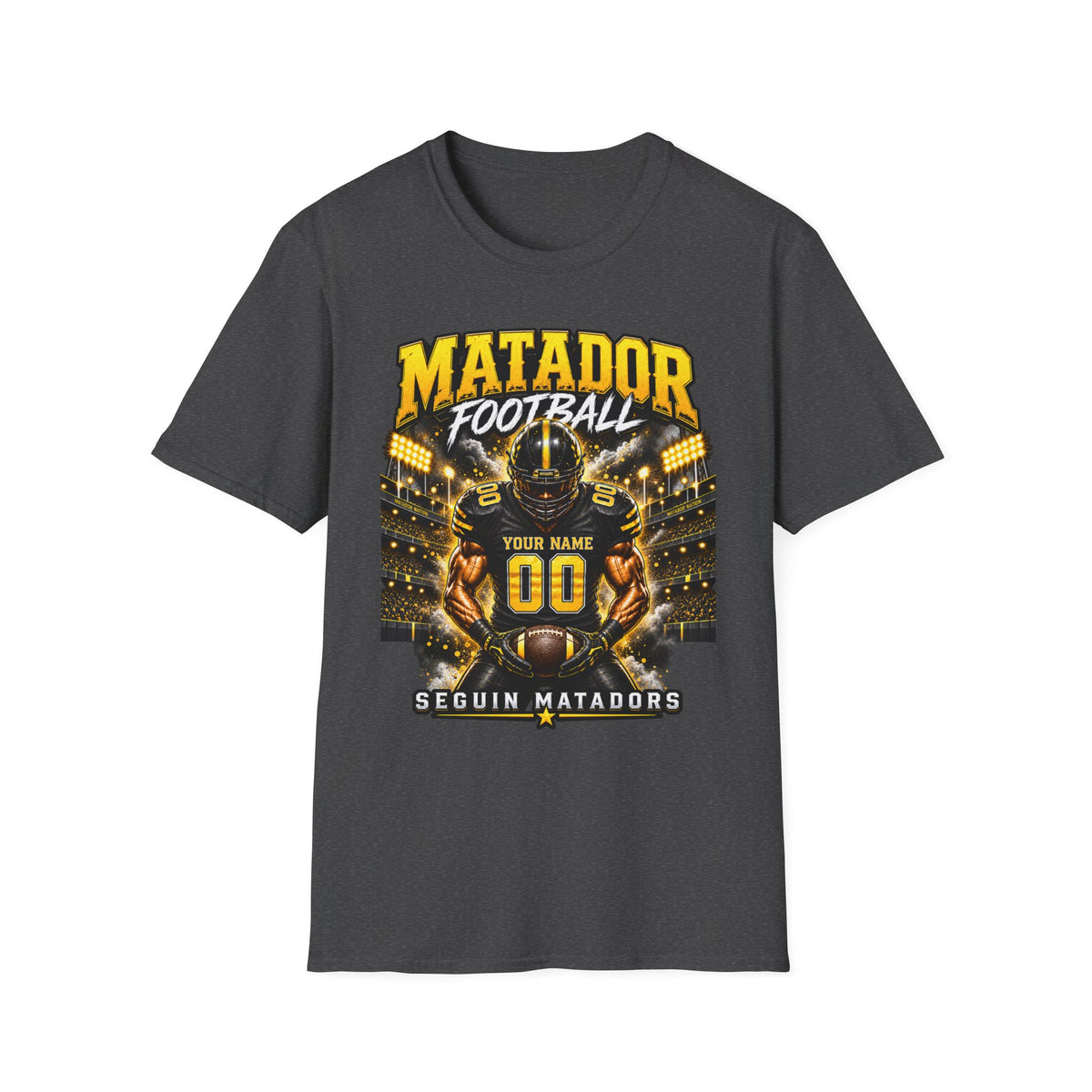 Custom Seguin Matador Football Player Tee | Personalized Name & Jersey Number