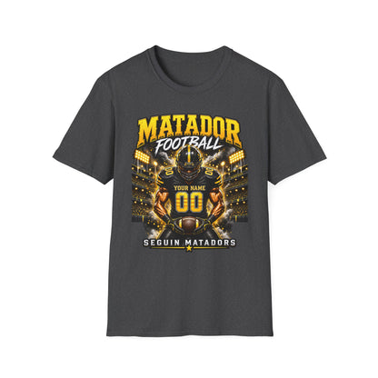 Custom Seguin Matador Football Player Tee | Personalized Name & Jersey Number