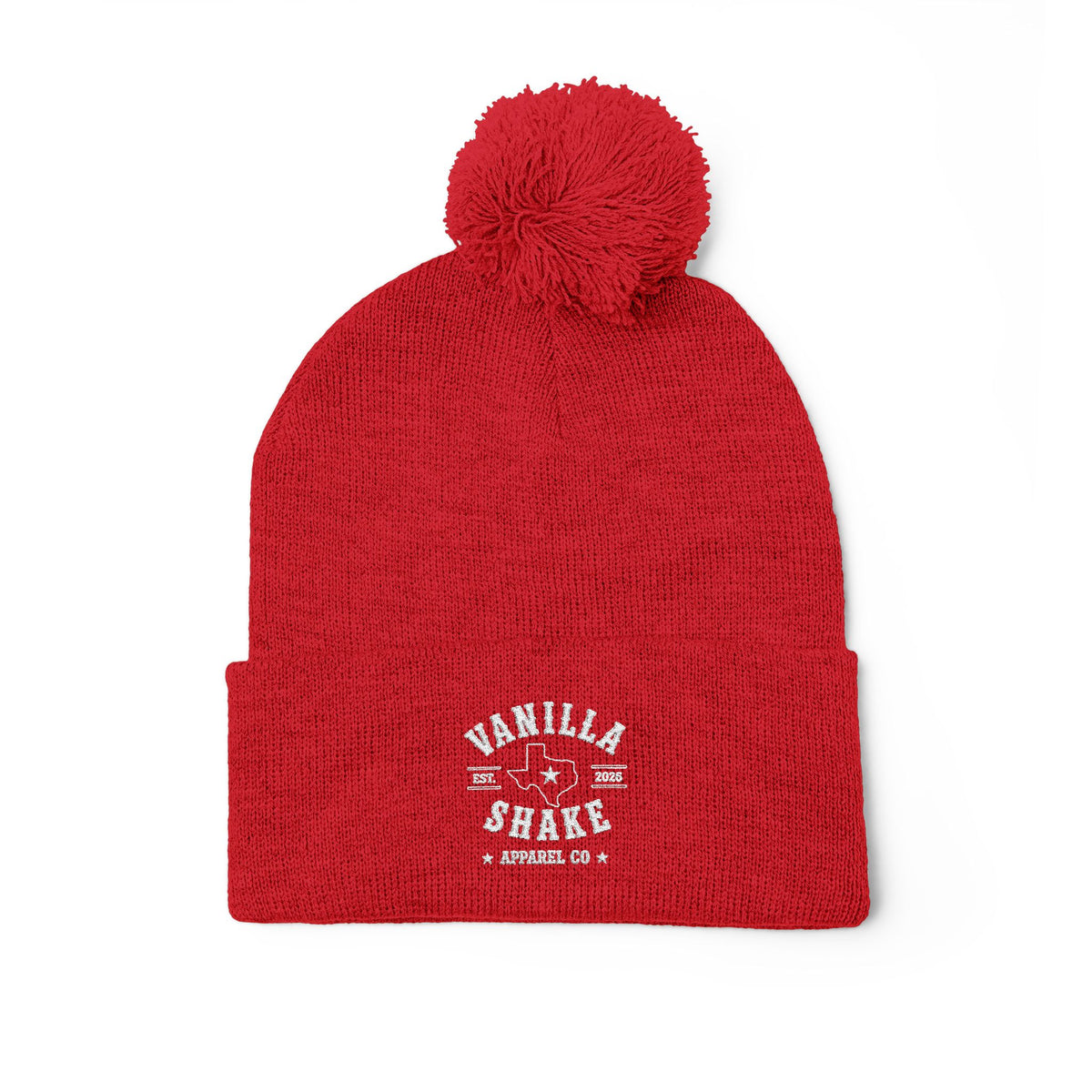 Pom-Pom Knit Cap (Embroidery)