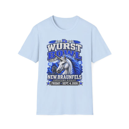 Wurst Bowl T-Shirt — New Braunfels 2026 Unicorn Football Event Tee