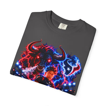 Houston Texans Bull Graphic T-Shirt — Neon Player & Team Logo Football Tee