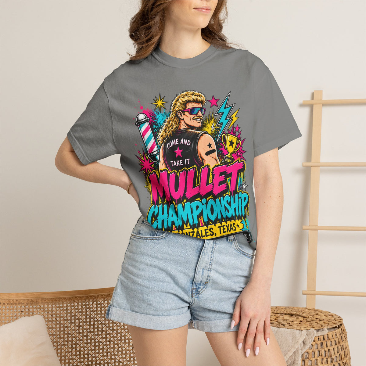 Mullet Championship T-Shirt — "Business in the Front, Party in the Back" Retro Graphic Tee