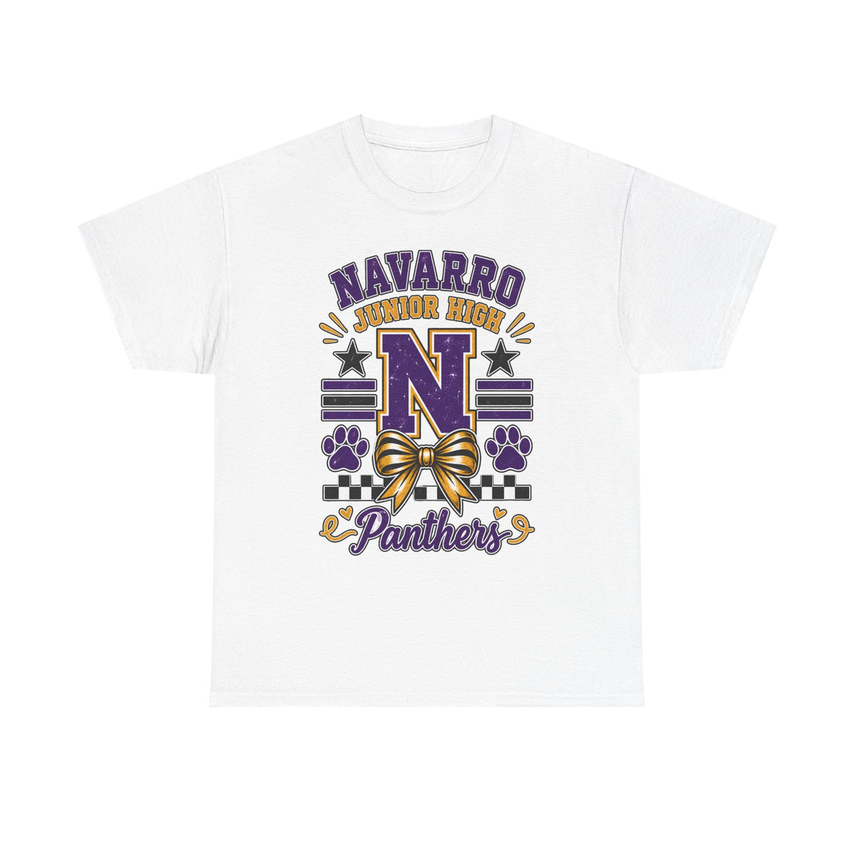 Navarro Junior High Panthers T-Shirt – School Spirit Tee with Purple & Gold Mascot Design