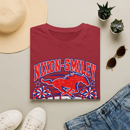 Nixon-Smiley Mustangs Cheer Dad T-Shirt — School Spirit Fan Tee