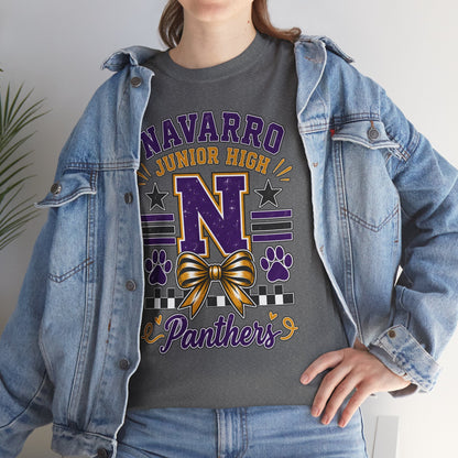 Navarro Junior High Panthers T-Shirt – School Spirit Tee with Purple & Gold Mascot Design