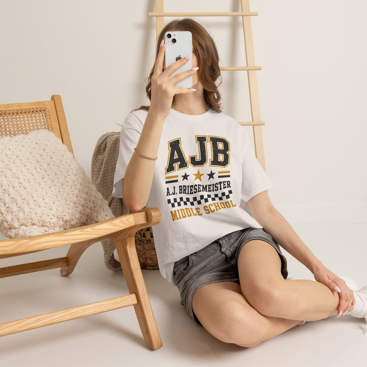 Middle School Custom Name Tee — AJB Briesemeister School Spirit Shirt