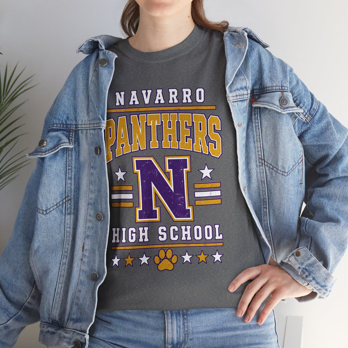 Navarro Panthers High School Tee — Retro Letterman N Design