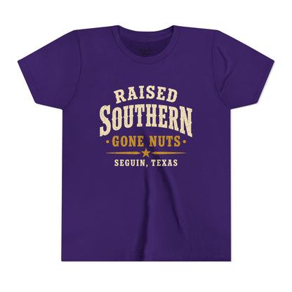 Youth Tee — "Raised Southern, Lone Star" Seguin, Texas Kids Shirt