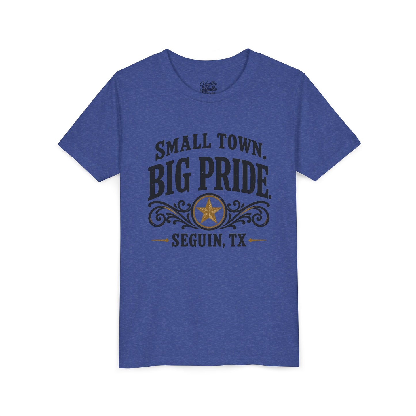 Youth Tee — "Small Town. Big Pride. Seguin, TX" Vintage Star