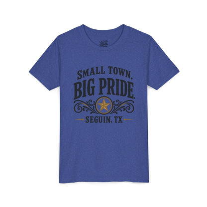 Youth Tee — "Small Town. Big Pride. Seguin, TX" Vintage Star